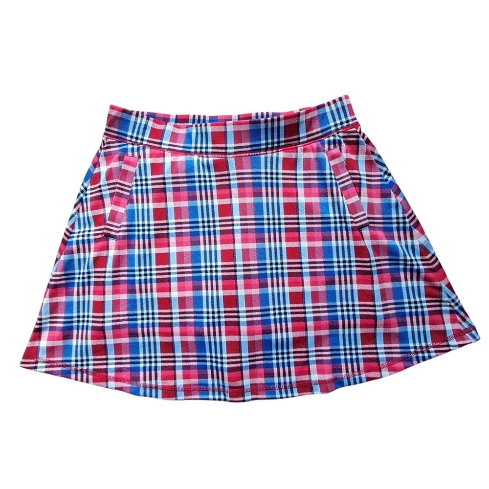 Talbots Plaid Skort Women's Size S Red Blue‎ White Built-in Shorts Golf Tennis
